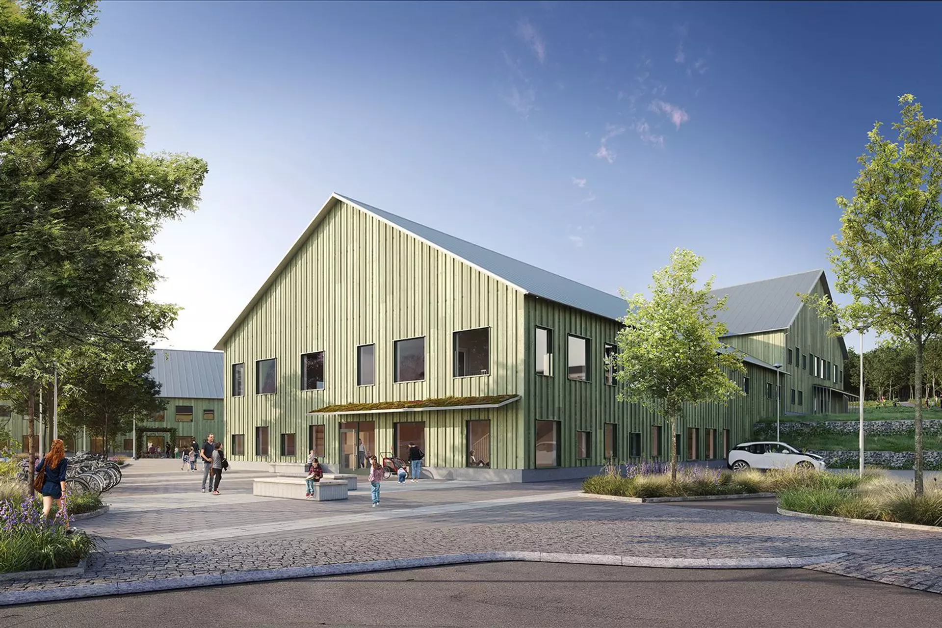 Visionsbild av den nya skolan i Ljungskile.